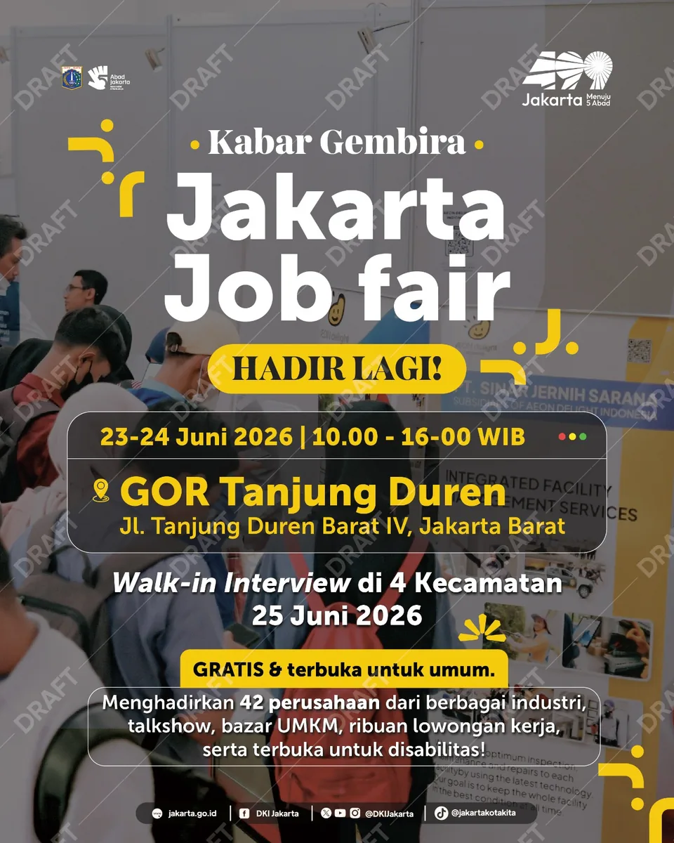 Job Fair Kabupaten Lombok Utara 2026 (Suku Dinas TKTE Wilayah Kabupaten Lombok Utara Barat) : 23-24 Juni 2026