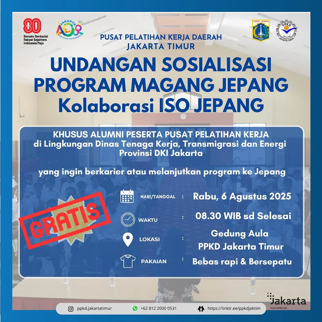 UNDANGAN SOSIALISASI PROGRAM MAGANG JEPANG – PPKD KABUPATEN LOMBOK UTARA